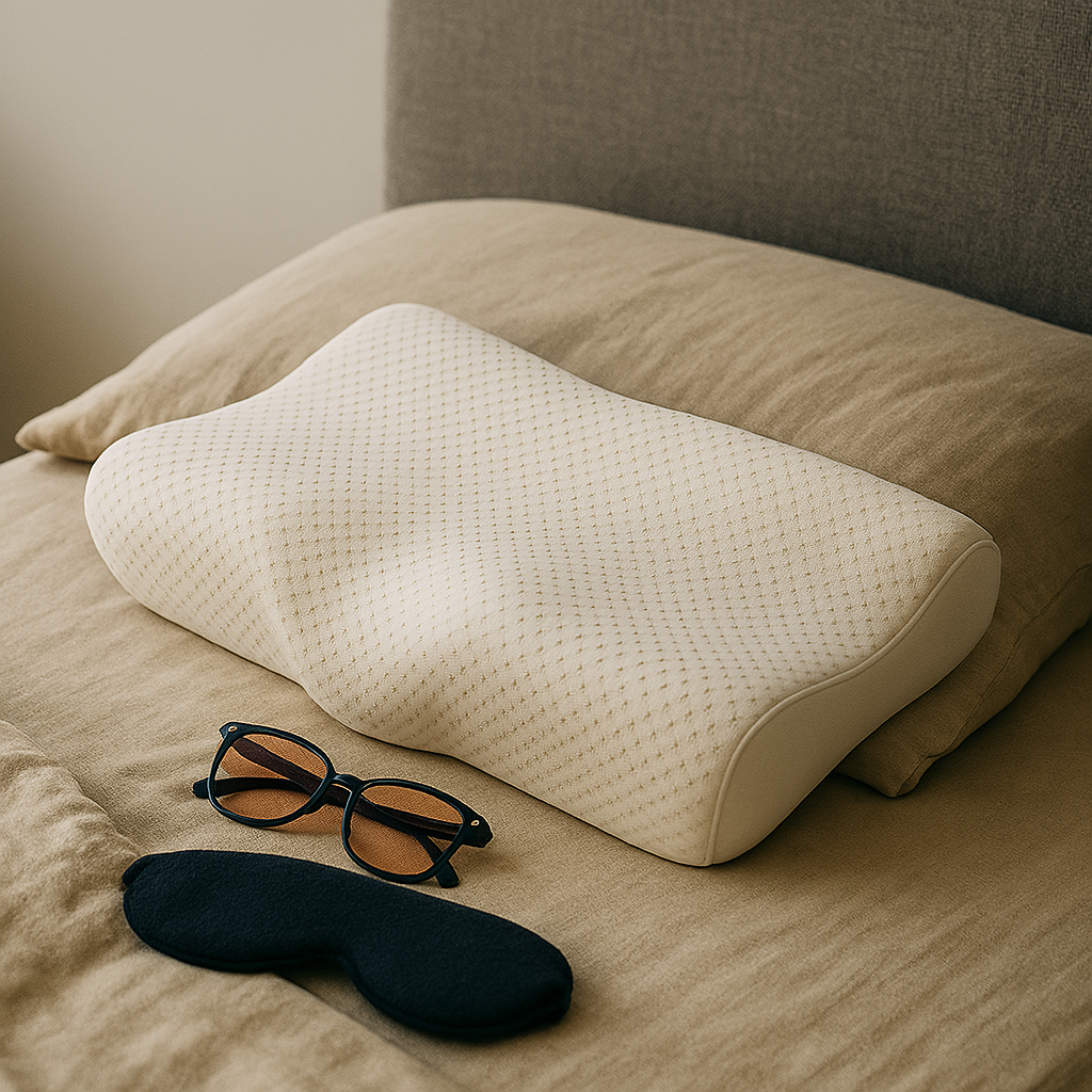 Smart pillow on a modern bed for better sleep comfort.